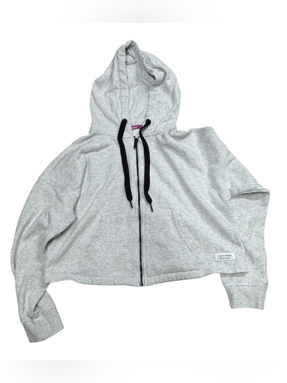 Calvin Klein Performance women’s size medium cropped zip up jacket with hood.